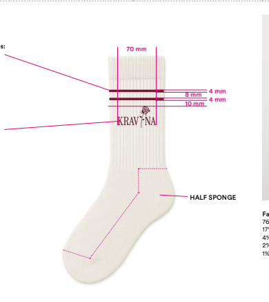 ONVIA Ponožky "Kravina" - biela, jedna veľkosť