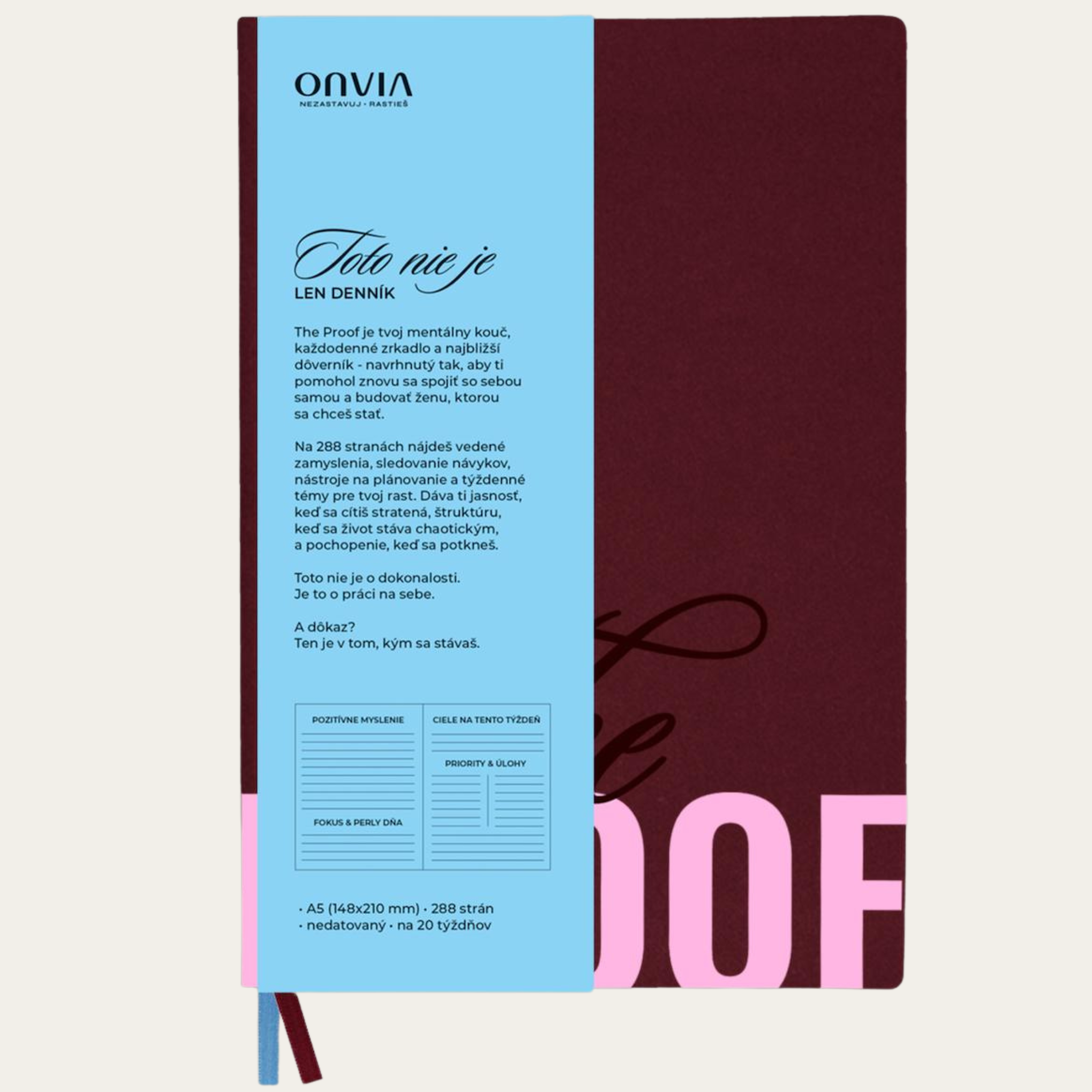 ONVIA Vedený denník “The Proof” - 20 týždňov osobného rastu