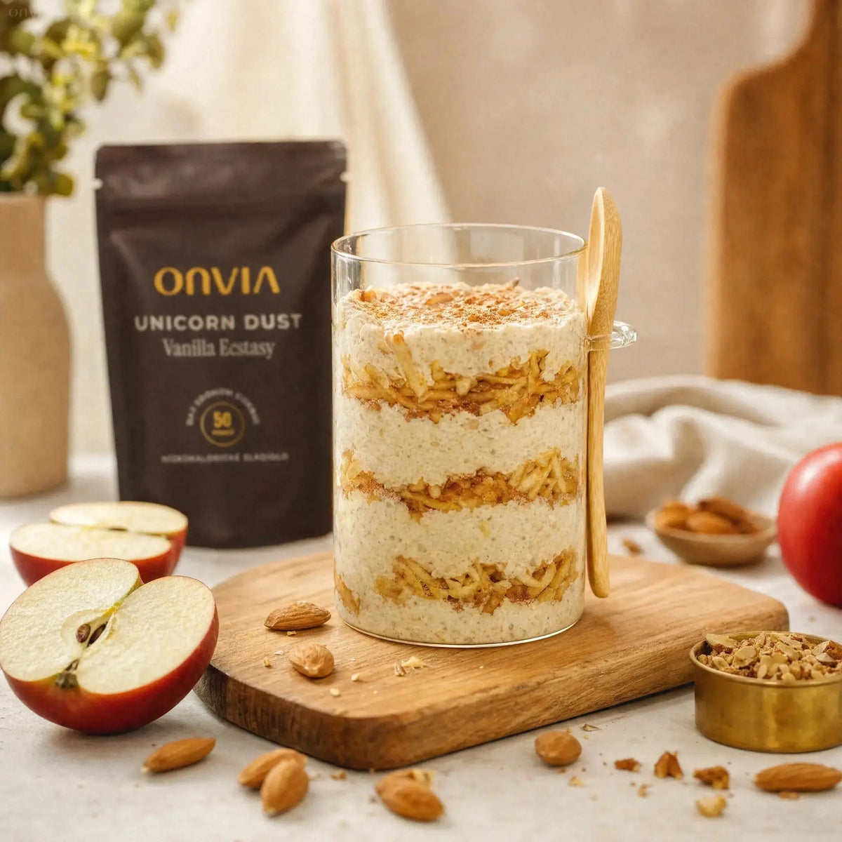 Proteínová ryžová kaša s jablkom a mandľami - ONVIA
