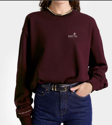 Onvia Mikina s kapucňou "Kravina" - Burgundy Oversized Fit
