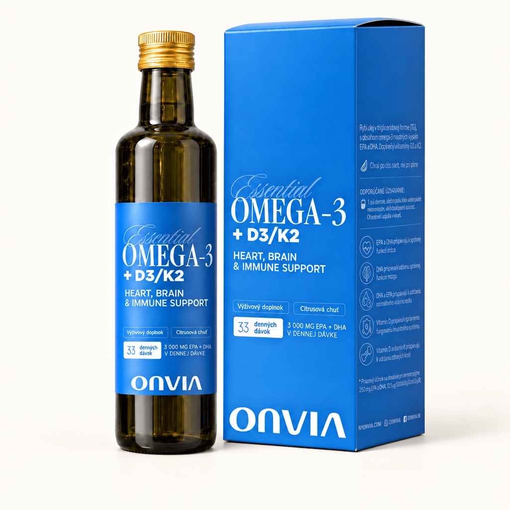 Omega-3 tekuté + D3/K2 s citrusovou chuťou - ONVIA