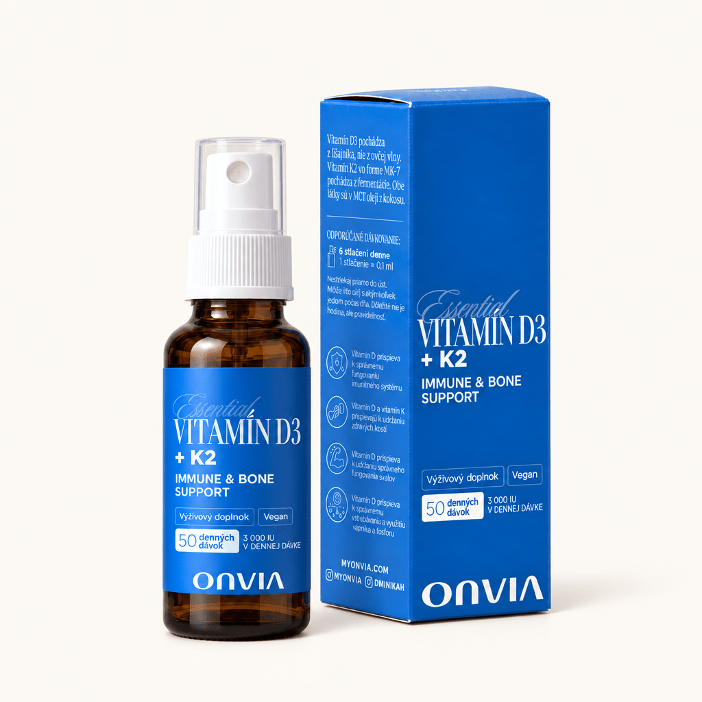 Vitamín D3 + K2 kvapky 3 000 IU, vegánske - ONVIA